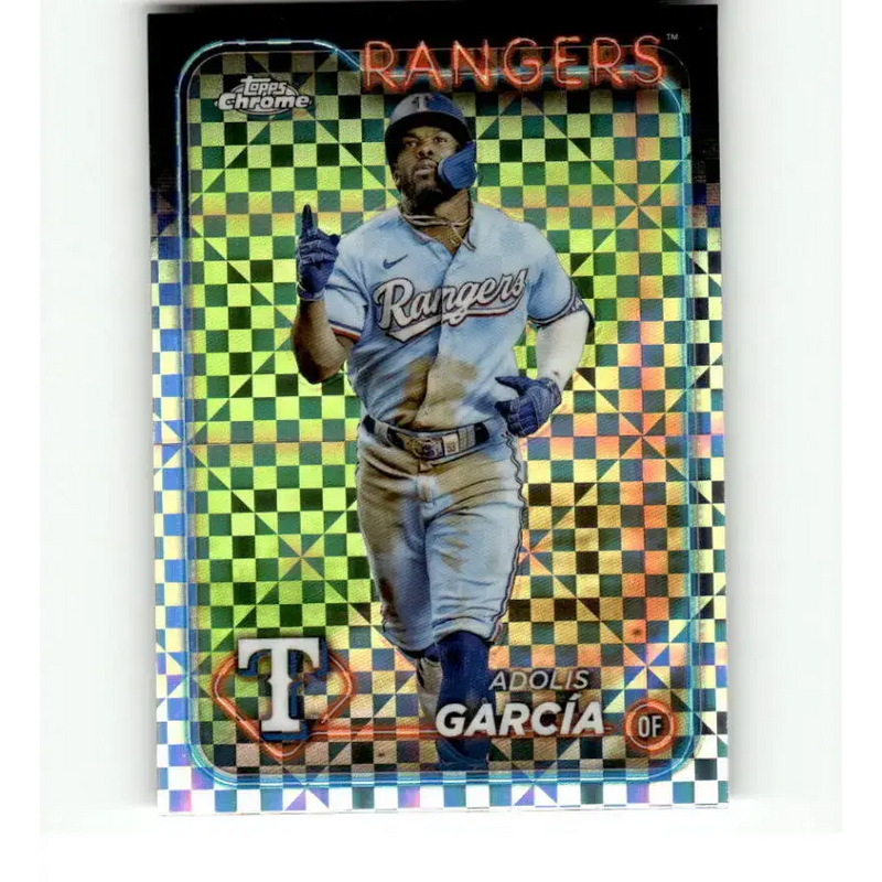 2024 Topps Chrome X-Fractor #114 Adolis Garcia NM-MT Texas Rangers Baseball Card - Baseball Card Single