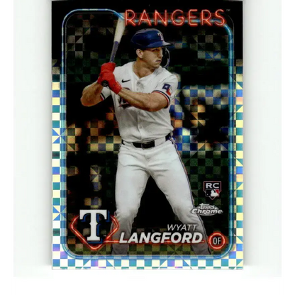 2024 Topps Chrome X-Fractor #122 Wyatt Langford NM-MT RC Rookie Texas Rangers Baseball Card