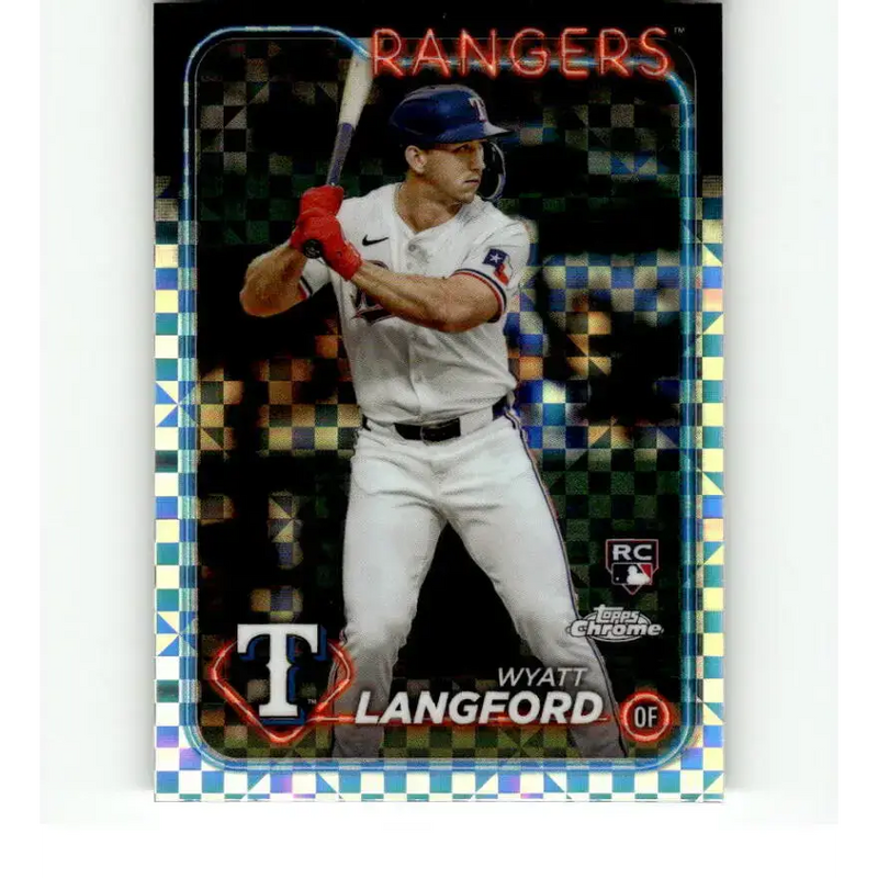 2024 Topps Chrome X-Fractor #122 Wyatt Langford NM-MT RC Rookie Texas Rangers Baseball Card - Baseball Card Single