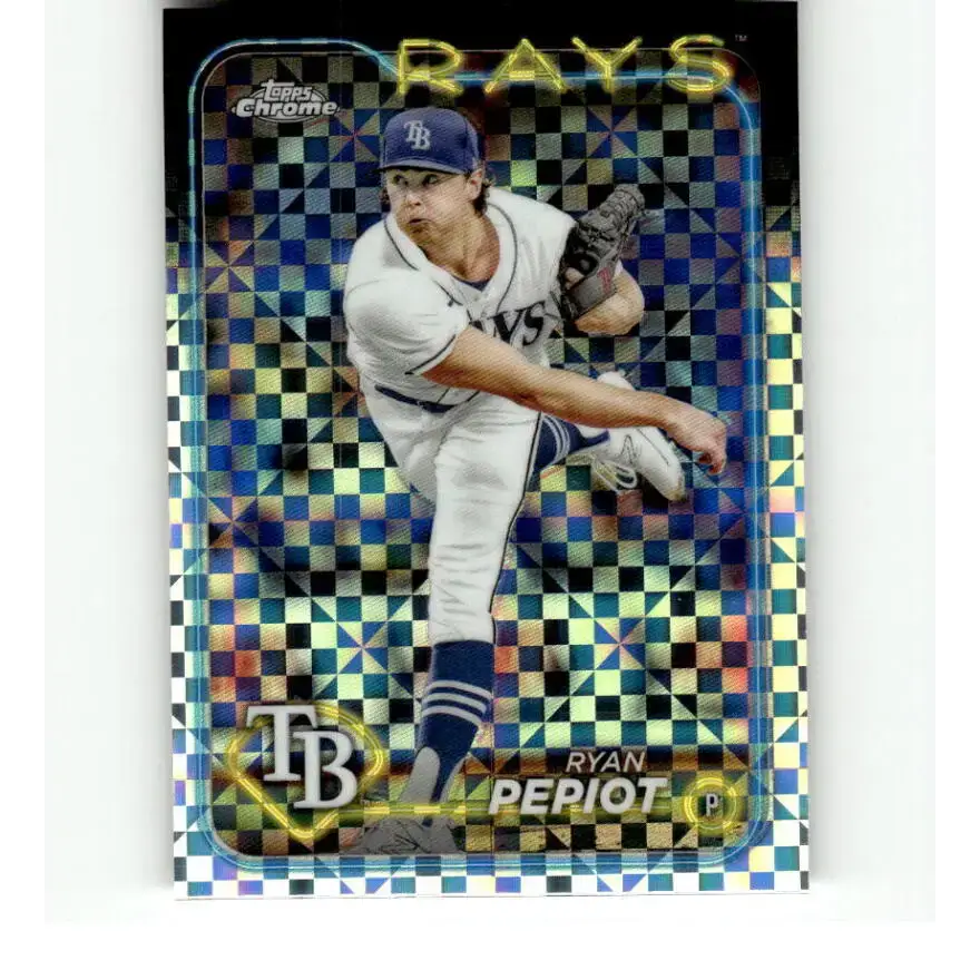 2024 Topps Chrome X-Fractor #128 Ryan Pepiot NM-MT Tampa Bay Rays Baseball Card - Baseball Card Single