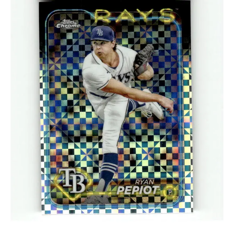 2024 Topps Chrome X-Fractor #128 Ryan Pepiot NM-MT Tampa Bay Rays Baseball Card - Baseball Card Single