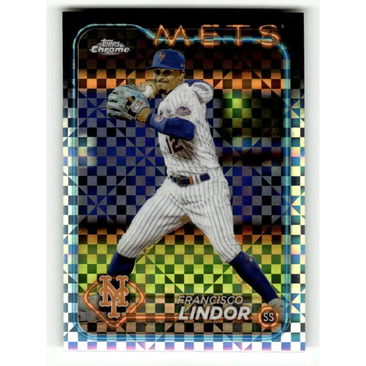 2024 Topps Chrome X-Fractor #137 Francisco Lindor NM-MT New York Mets Baseball Card
