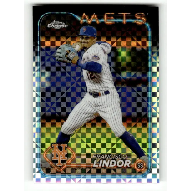 2024 Topps Chrome X-Fractor #137 Francisco Lindor NM-MT New York Mets Baseball Card - Baseball Card Single