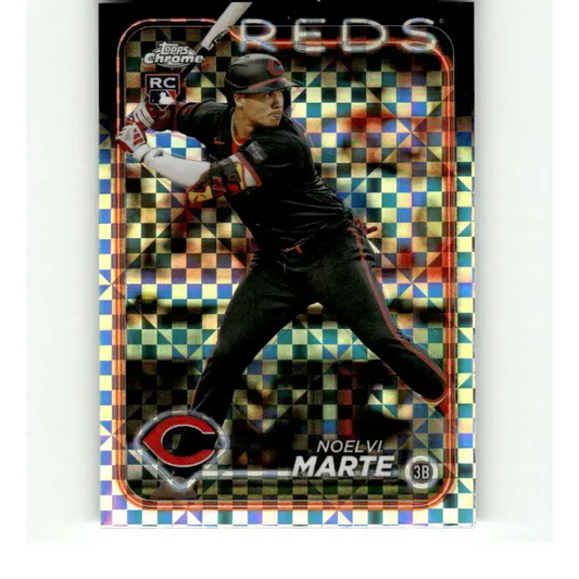 2024 Topps Chrome X-Fractor #177 Noelvi Marte NM-MT RC Rookie Cincinnati Reds Baseball Card