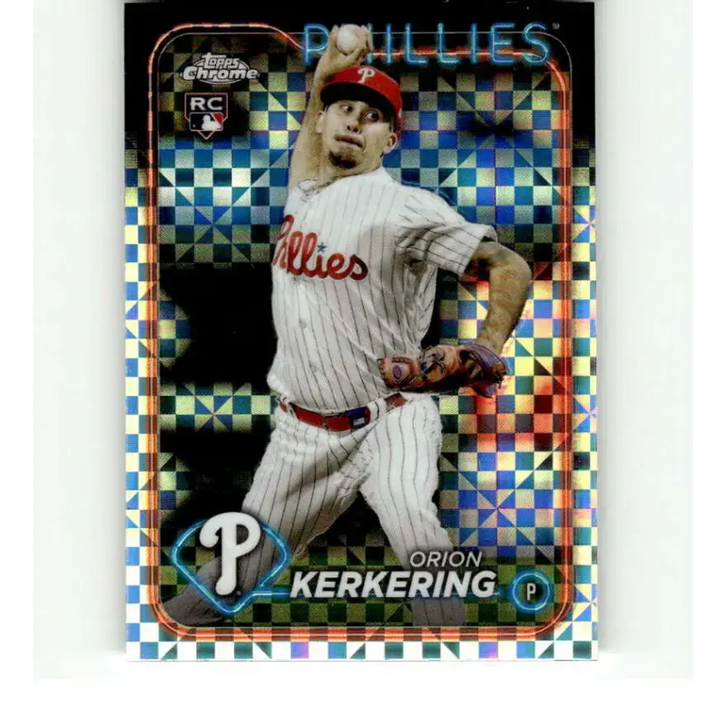 2024 Topps Chrome X-Fractor #180 Orion Kerkering NM-MT RC Rookie Philadelphia Phillies Baseball Card - Baseball Card