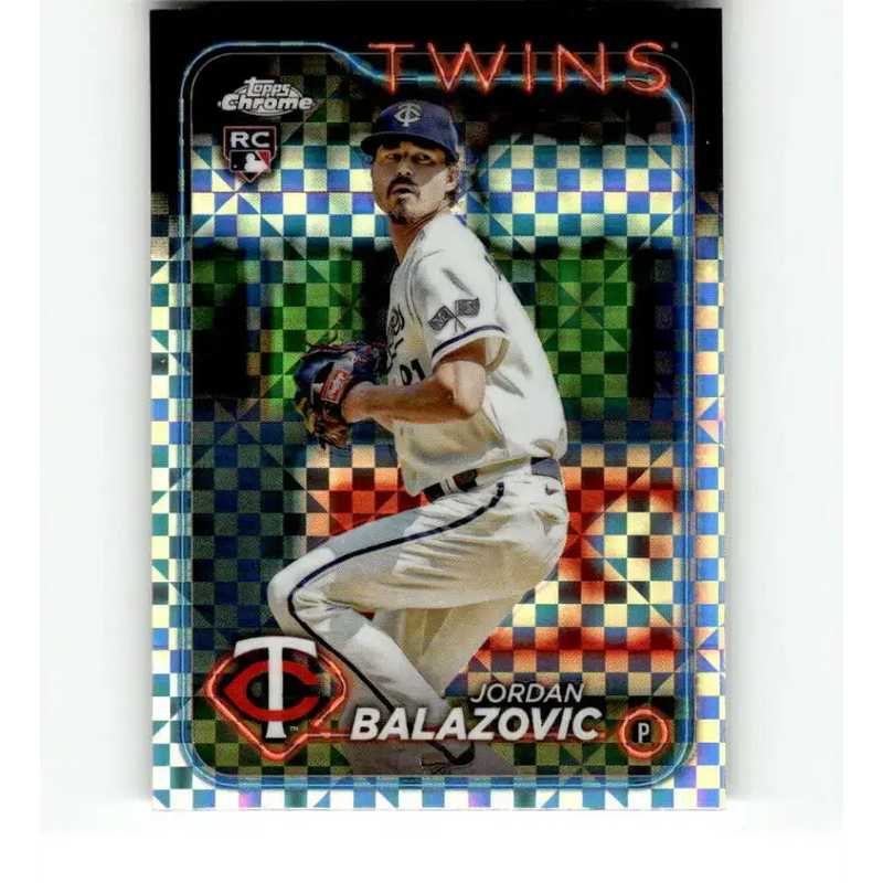2024 Topps Chrome X-Fractor #198 Jordan Balazovic NM-MT RC Rookie Minnesota Twins Baseball Card - Baseball Card Single