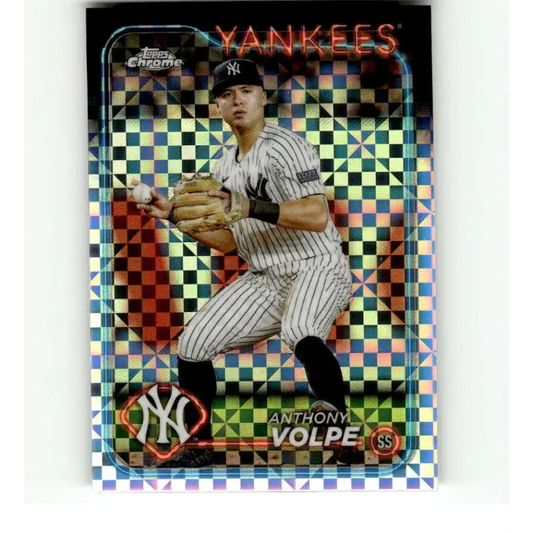 2024 Topps Chrome X-Fractor #236 Anthony Volpe NM-MT New York Yankees Baseball Card - Baseball Card Single