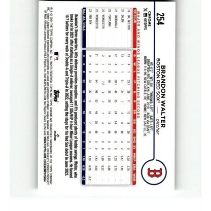 2024 Topps Chrome X-Fractor #254 Brandon Walter NM-MT RC Rookie Boston Red Sox Baseball Card