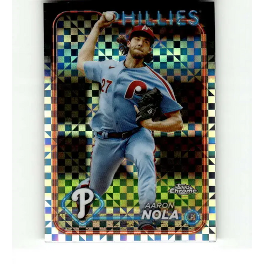 2024 Topps Chrome X-Fractor #262 Aaron Nola NM-MT Philadelphia Phillies Baseball Card