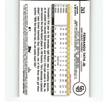 2024 Topps Chrome X-Fractor #263 Fernando Tatis Jr. NM-MT San Diego Padres Baseball Card