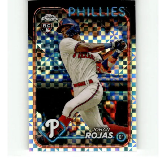 2024 Topps Chrome X-Fractor #273 Johan Rojas NM-MT RC Rookie Philadelphia Phillies Baseball Card - Baseball Card Single