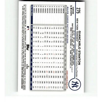 2024 Topps Chrome X-Fractor #275 Giancarlo Stanton NM-MT New York Yankees Baseball Card