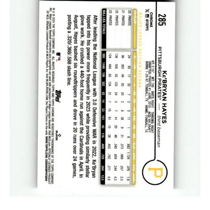 2024 Topps Chrome X-Fractor #285 Ke’Bryan Hayes NM-MT Pittsburgh Pirates Baseball Card