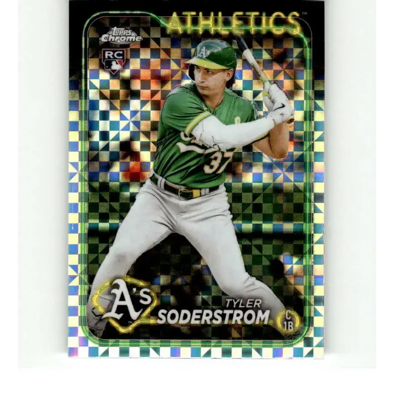 2024 Topps Chrome X-Fractor #298 Tyler Soderstrom NM-MT RC Rookie Oakland Athletics Baseball Card - Baseball Card Single
