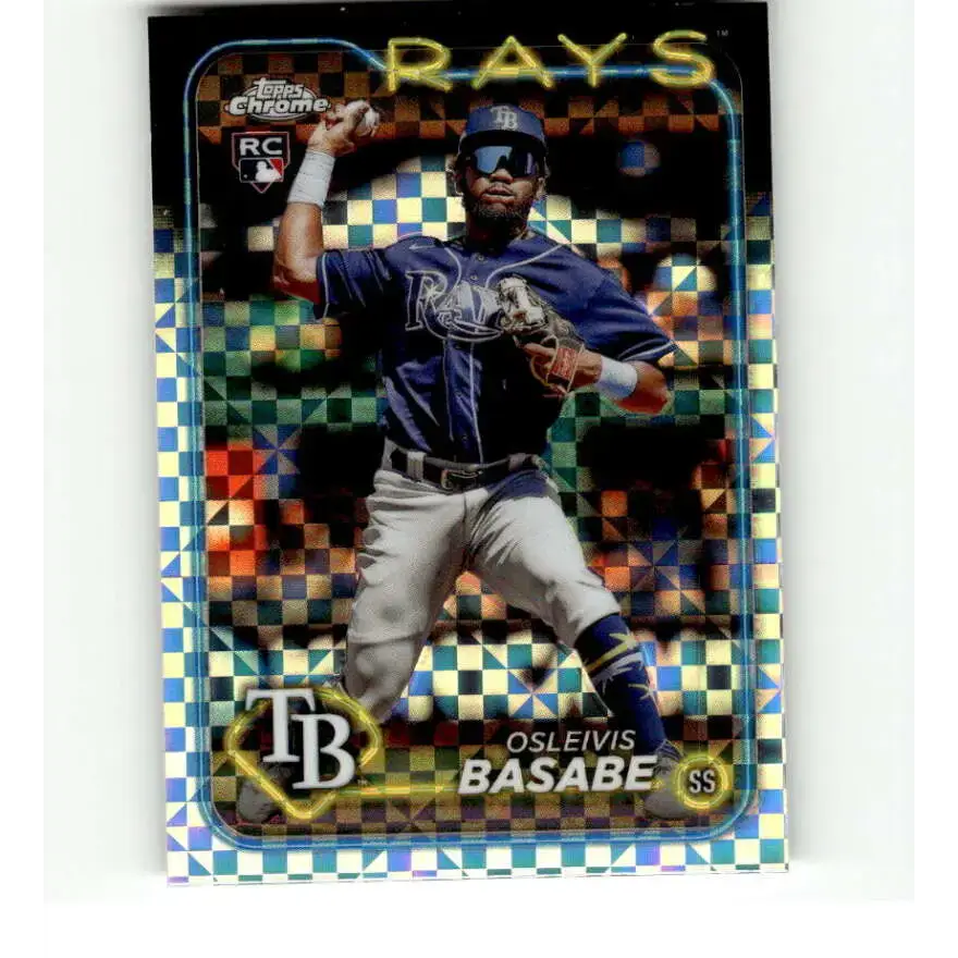 2024 Topps Chrome X-Fractor #41 Osleivis Basabe NM-MT RC Rookie Tampa Bay Rays Baseball Card - Baseball Card Single