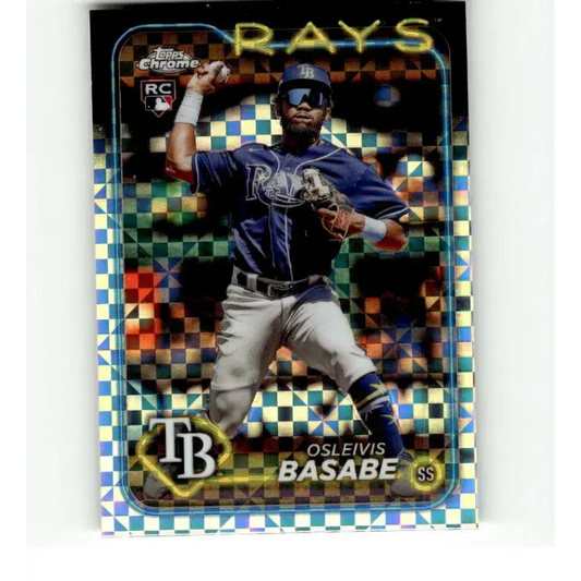 2024 Topps Chrome X-Fractor #41 Osleivis Basabe NM-MT RC Rookie Tampa Bay Rays Baseball Card - Baseball Card Single