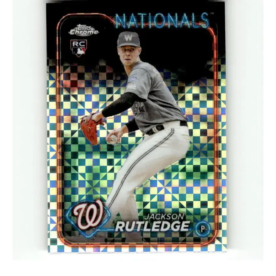 2024 Topps Chrome X-Fractor #42 Jackson Rutledge NM-MT RC Rookie Washington Nationals Baseball Card - Baseball Card