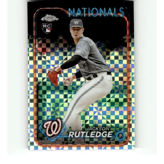 2024 Topps Chrome X-Fractor #42 Jackson Rutledge NM-MT RC Rookie Washington Nationals Baseball Card - Baseball Card