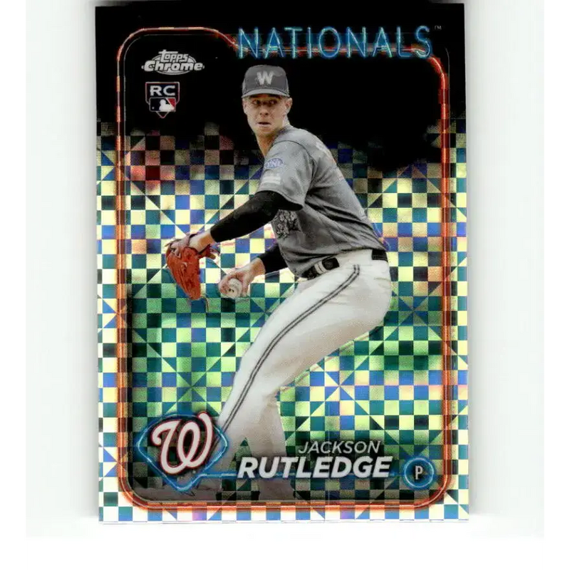 2024 Topps Chrome X-Fractor #42 Jackson Rutledge NM-MT RC Rookie Washington Nationals Baseball Card - Baseball Card