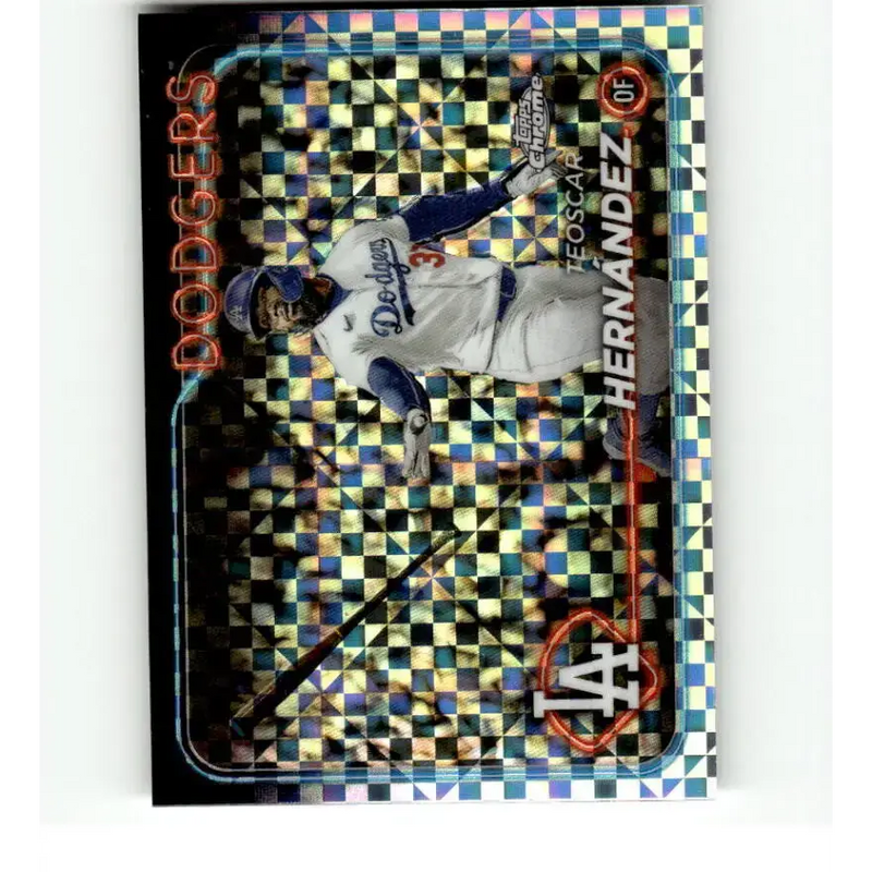 2024 Topps Chrome X-Fractor #57 Teoscar Hernandez NM-MT Los Angeles Dodgers Baseball Card - Baseball Card Single