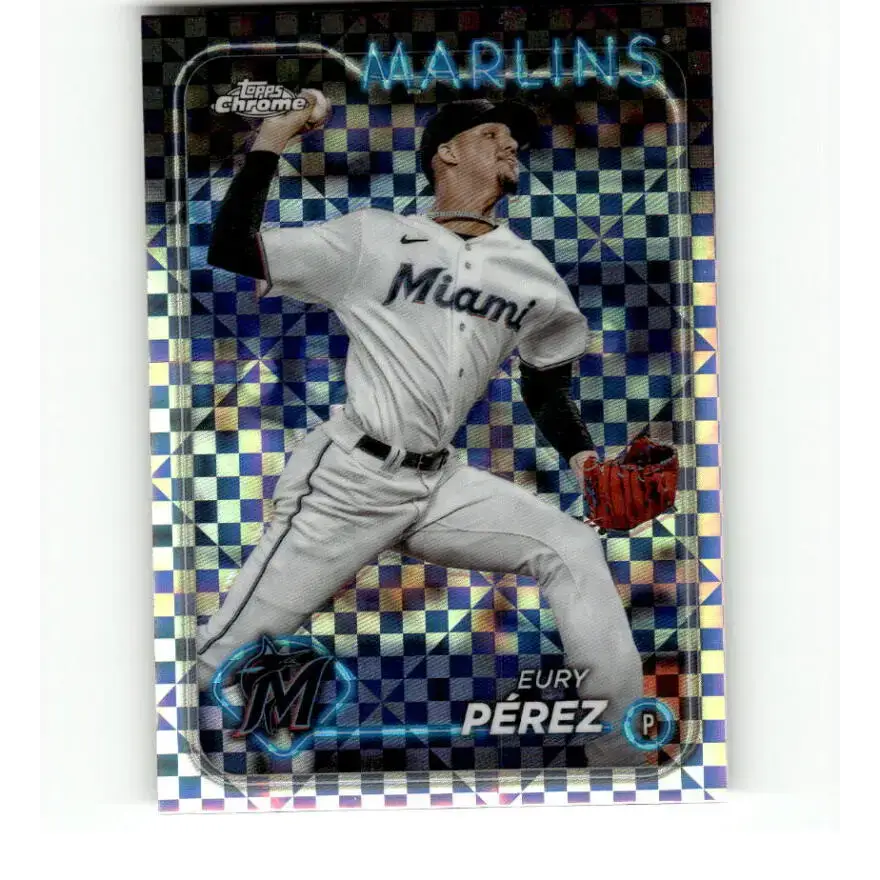 2024 Topps Chrome X-Fractor #6 Eury Perez NM-MT Miami Marlins Baseball Card - Baseball Card Single