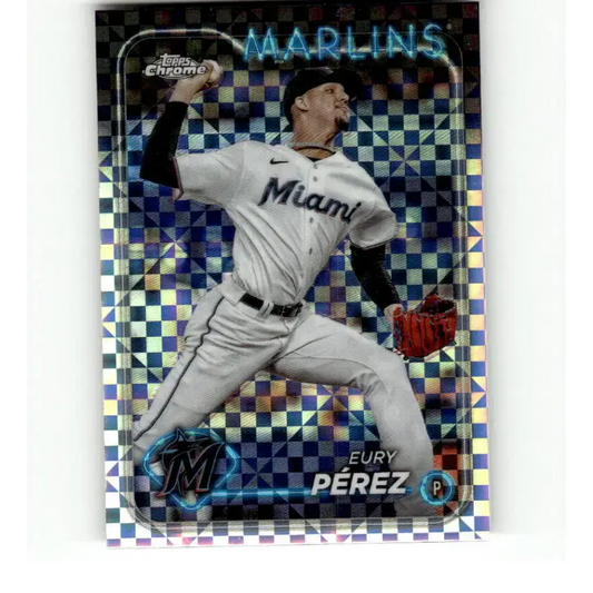 2024 Topps Chrome X-Fractor #6 Eury Perez NM-MT Miami Marlins Baseball Card - Baseball Card Single