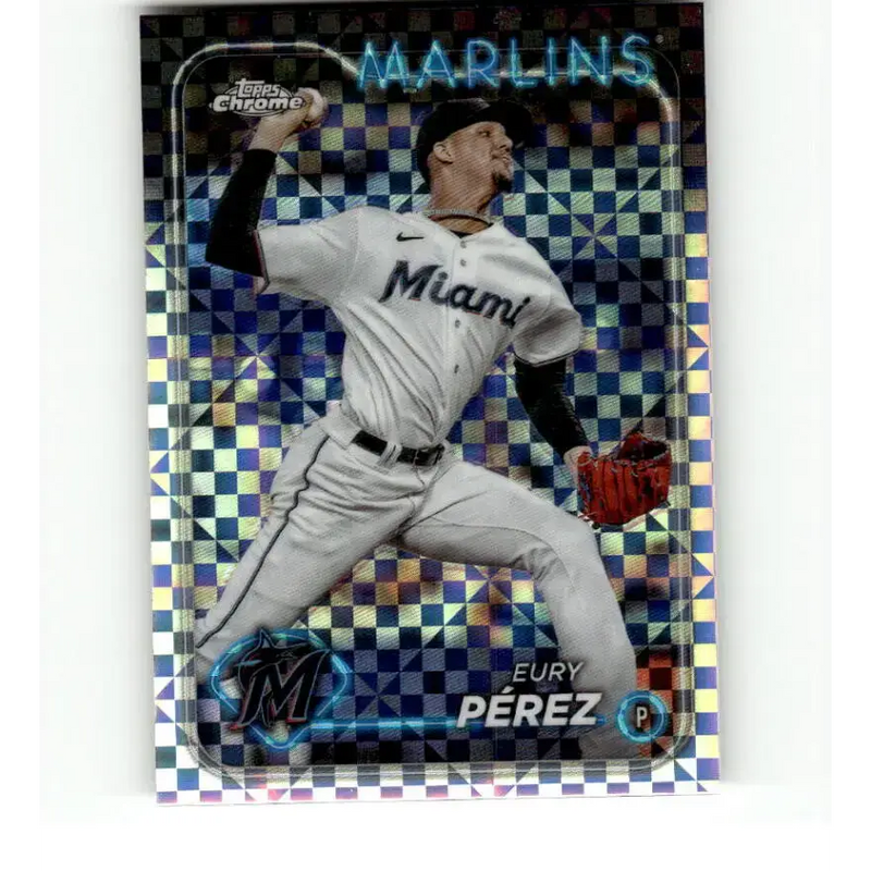 2024 Topps Chrome X-Fractor #6 Eury Perez NM-MT Miami Marlins Baseball Card - Baseball Card Single
