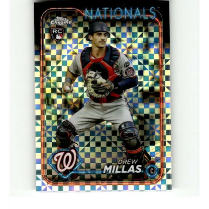 2024 Topps Chrome X-Fractor #85 Drew Millas NM-MT RC Rookie Washington Nationals Baseball Card