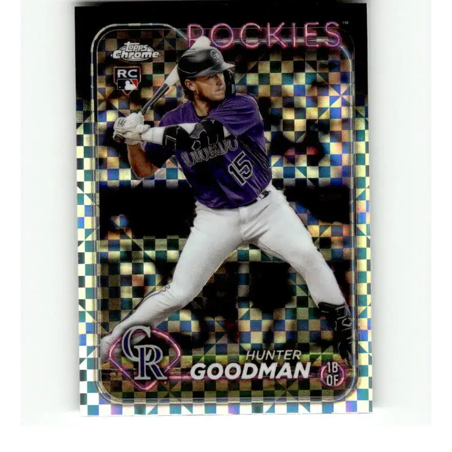 2024 Topps Chrome X-Fractor #99 Hunter Goodman NM-MT RC Rookie Colorado Rockies Baseball Card - Baseball Card Single