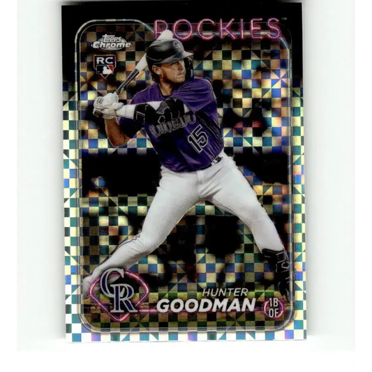 2024 Topps Chrome X-Fractor #99 Hunter Goodman NM-MT RC Rookie Colorado Rockies Baseball Card