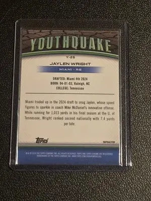 2024 Topps Chrome #Y-25 Jaylen Wright Youthquake Refractor - Football Card Single