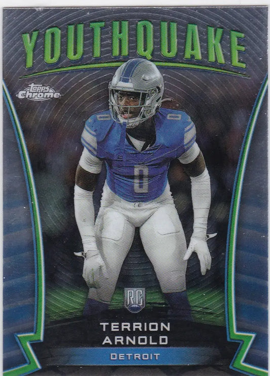 2024 Topps Chrome #Y-8 Terrion Arnold Youthquake RC Detroit Lions - Football Card Single