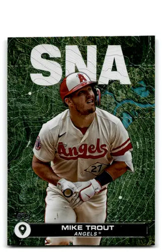 Original gloss 2024 Topps City to City Mike Trout baseball card front view