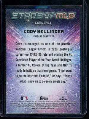 2024 Topps Cody Bellinger #CSMLB-63 Chrome Stars of MLB Baseball - Baseball Card Single