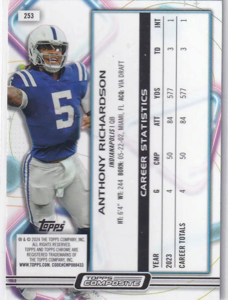 2024 TOPPS COMPOSITE #253 ANTHONY RICHARDSON- INDIANPOLIS COLTS