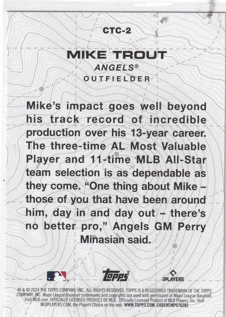 2024 TOPPS #CTC-2 MIKE TROUT SNA- ANGELS - Baseball Card Single