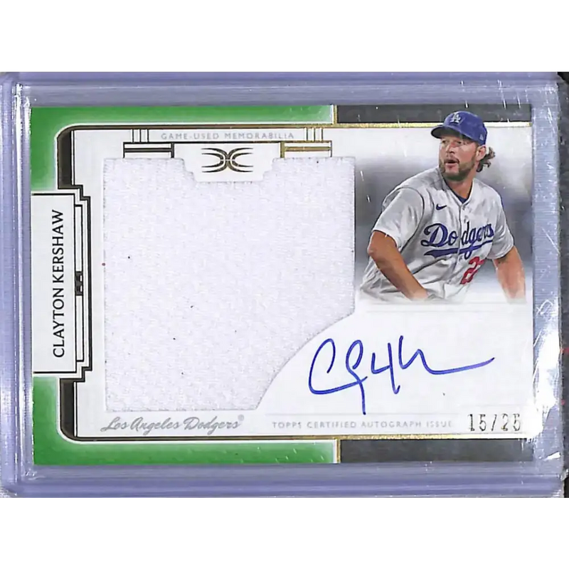 2024 Topps Definitive Collection #ARC-CK Clayton Kershaw NM-MT MEM Auto 15/25 Los Angeles Dodgers - Baseball Card Single