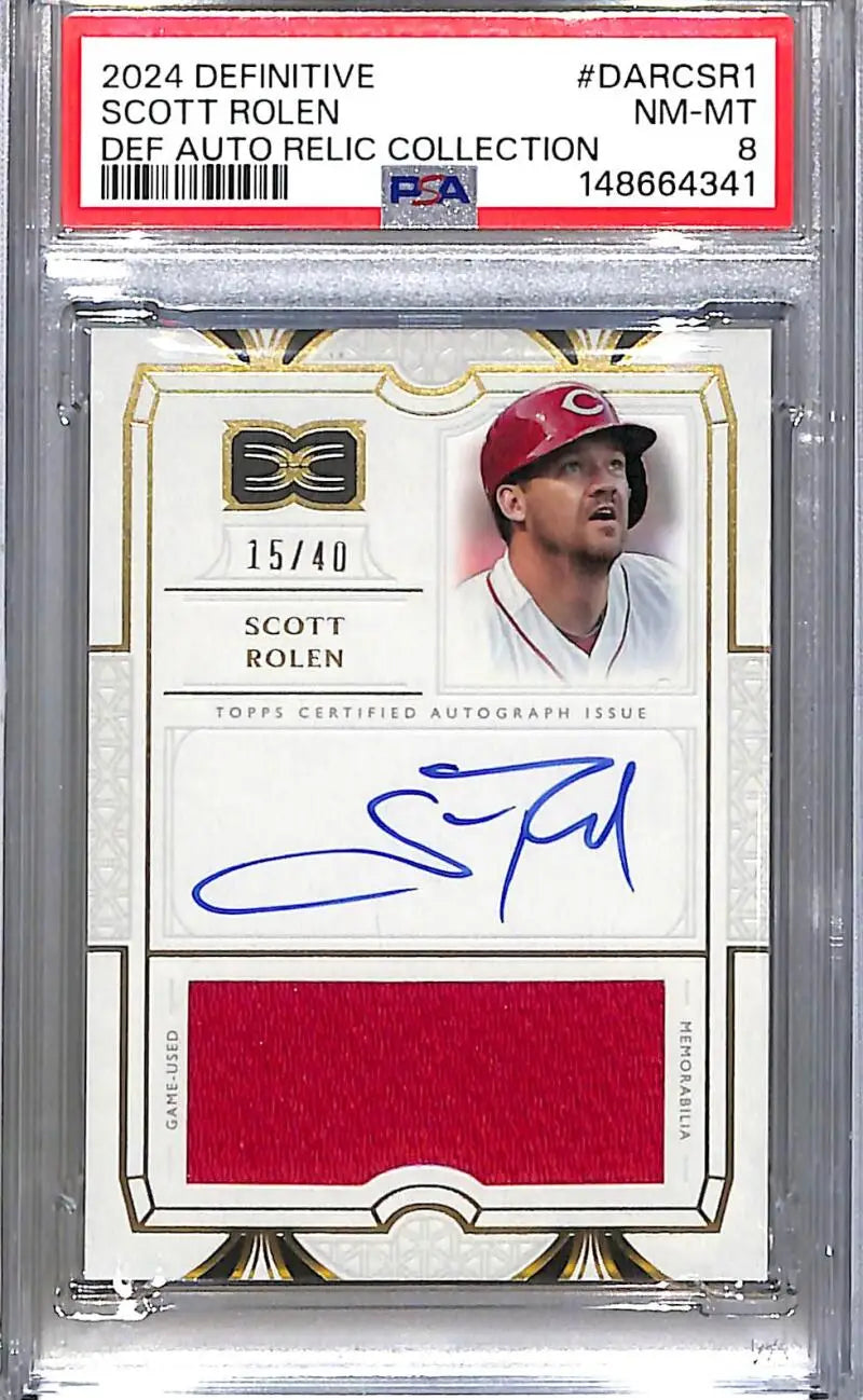 2024 Topps Definitive #DARC-SR1 Scott Rolen PSA 8 NM-MT MEM Auto 15/40 Cincinnati Reds