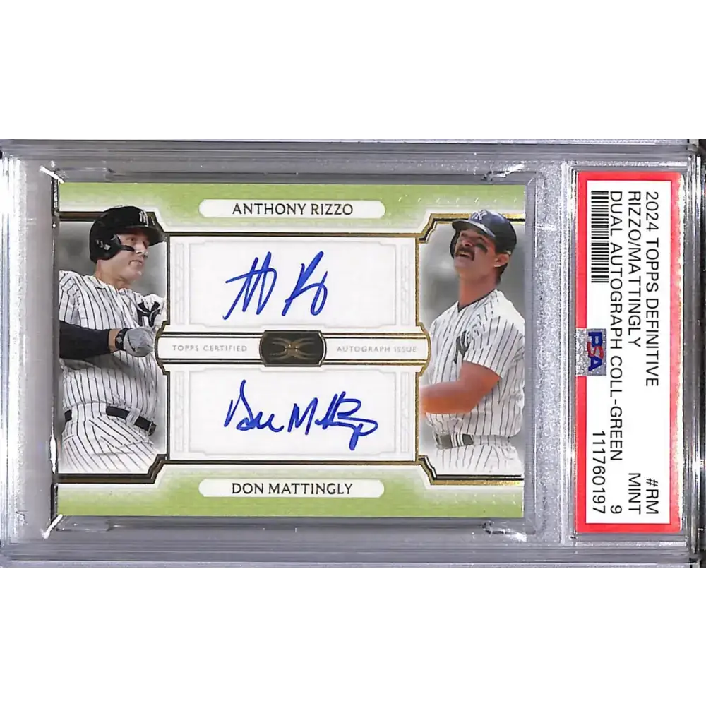 2024 Topps Definitive Dual Green #DAC-RM Anthony Rizzo / Don Mattingly PSA 9 MINT Auto 8/10 New York Yankees - Baseball
