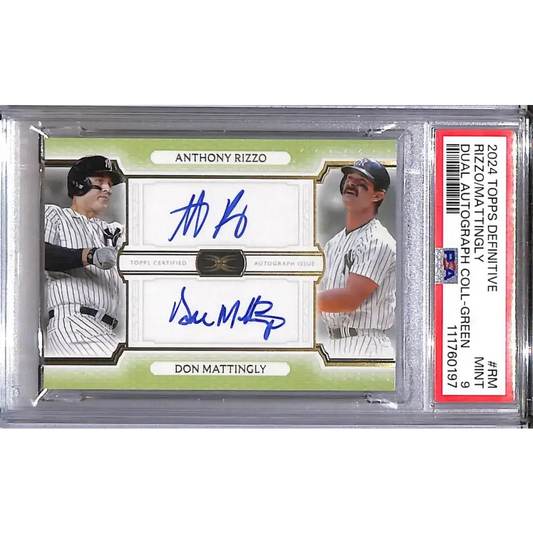 2024 Topps Definitive Dual Green #DAC-RM Anthony Rizzo / Don Mattingly PSA 9 MINT Auto 8/10 New York Yankees - Baseball