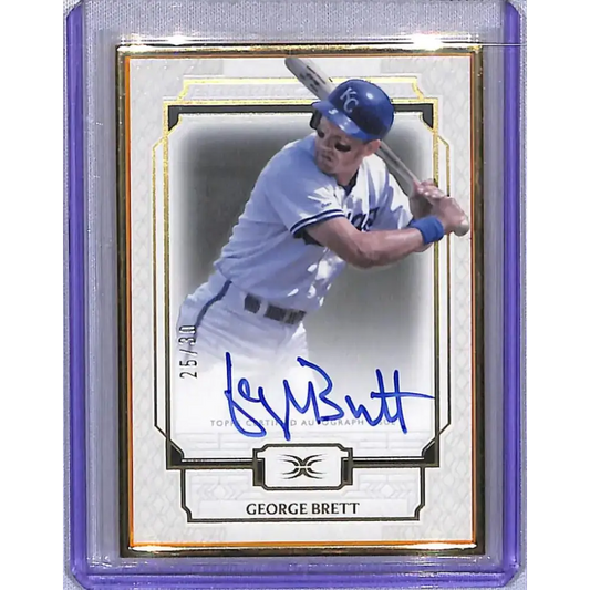 2024 Topps Definitive Gold Frame #DCFA-GB George Brett EX Excellent Auto 25/30 Kansas City Royals Baseball Card