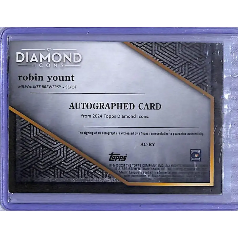 2024 Topps Diamond Icons #AC-RY Robin Yount EX Excellent Auto 03/10 Milwaukee Brewers - Baseball Card Single