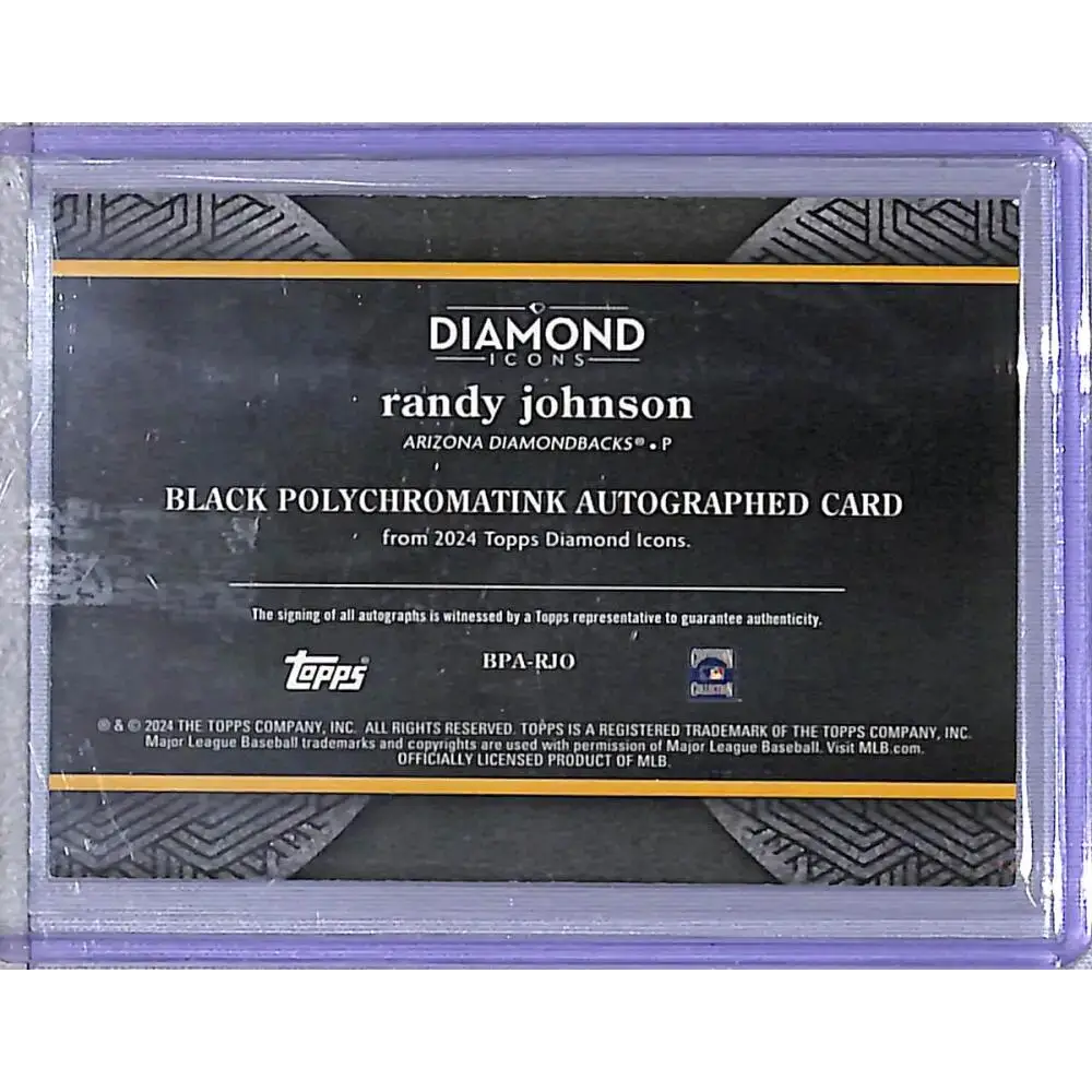 2024 Topps Diamond Icons Black Polychromatink #BPA-RJO Randy Johnson NM-MT Auto 4/5 Arizona Diamondbacks - Baseball
