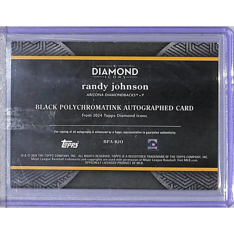 2024 Topps Diamond Icons Black Polychromatink #BPA-RJO Randy Johnson NM-MT Auto 4/5 Arizona Diamondbacks - Baseball