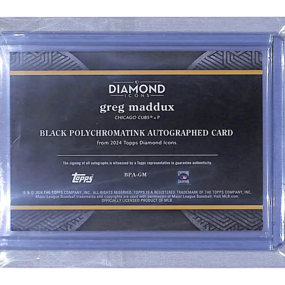 2024 Topps Diamond Icons #BPA-GM Greg Maddux EX Excellent Auto 08/10 Chicago Cubs - Baseball Card Single