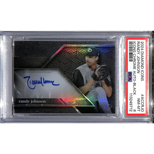 2024 Topps Diamond Icons Chrome Black #ACC-RJO Randy Johnson PSA 8 NM-MT Auto 02/10 Arizona Diamondbacks - Baseball