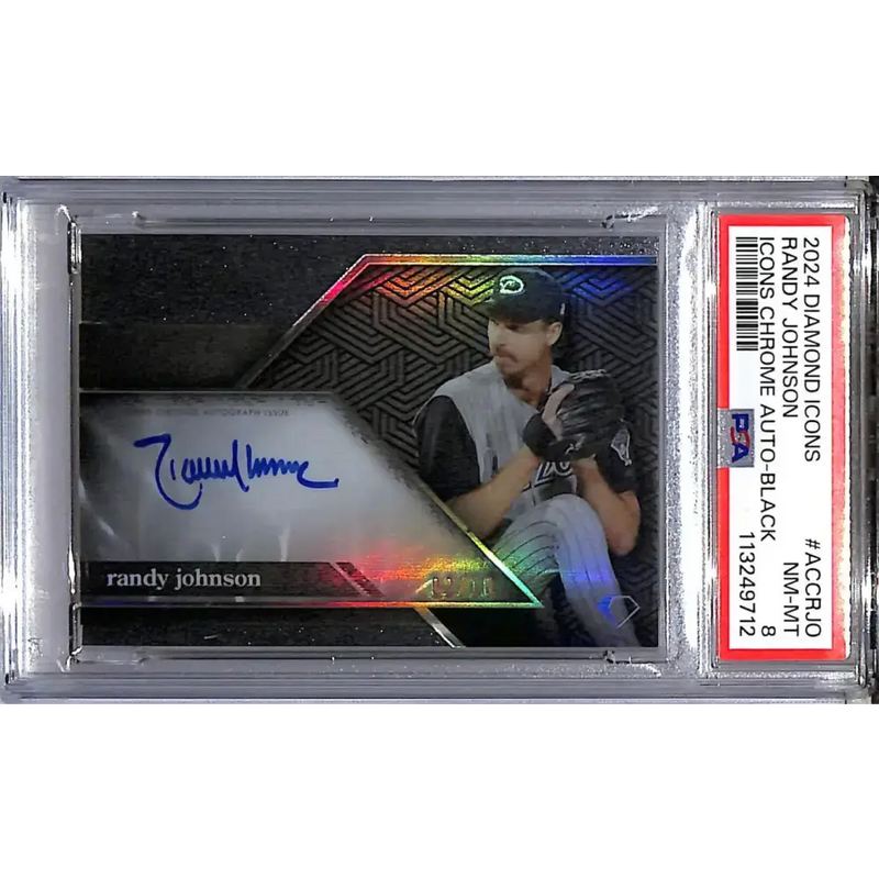 2024 Topps Diamond Icons Chrome Black #ACC-RJO Randy Johnson PSA 8 NM-MT Auto 02/10 Arizona Diamondbacks - Baseball