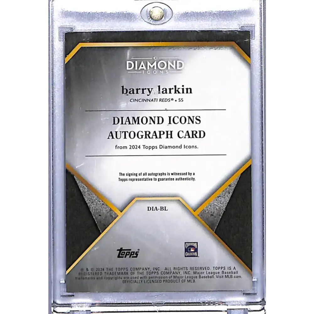 2024 Topps Diamond Icons #DIA-BL Barry Larkin EX Excellent Auto 08/10 Cincinnati Reds - Baseball Card Single