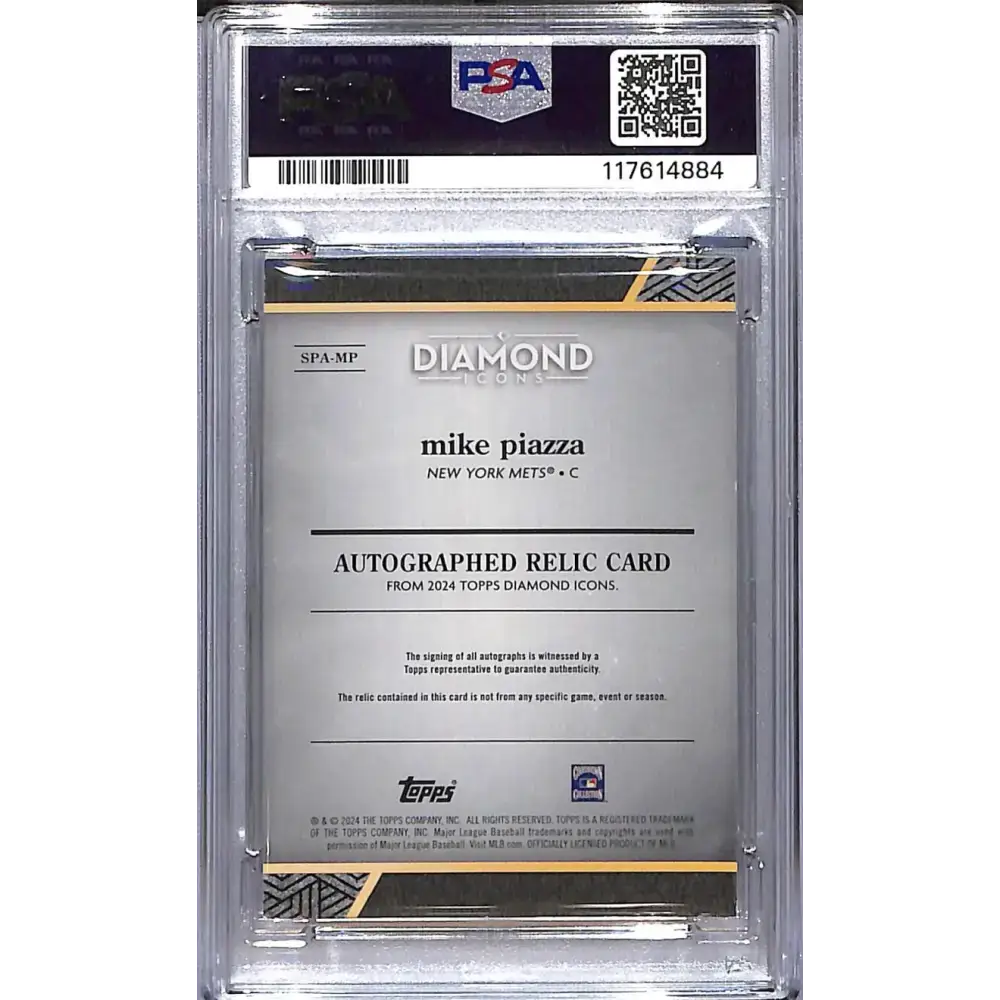 2024 Topps Diamond Icons #SPA-MP Mike Piazza PSA 7 NM MEM Auto 06/10 New York Mets - Baseball Card Single