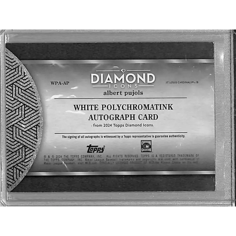 2024 Topps Diamond Icons White Polychromatink #WPA-AP Albert Pujols EX Excellent Auto 06/10 St. Louis Cardinals